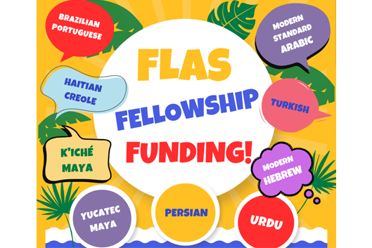 flyer for FLAS fellowship with talk bubbles